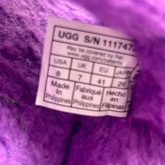Ugg Fluff You Slipper 1117473 Purple Sky Sheepskin Insole size 8 - Picture 5 of 5